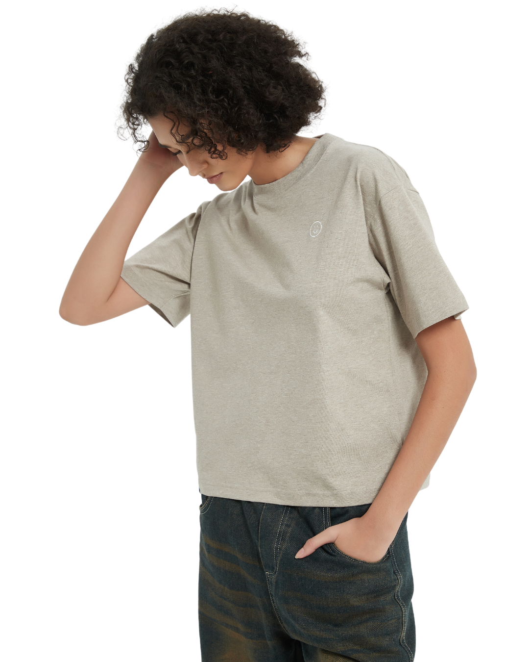 Signature Sunscreen Sorona® Cooling Tee in Heather Brown Short