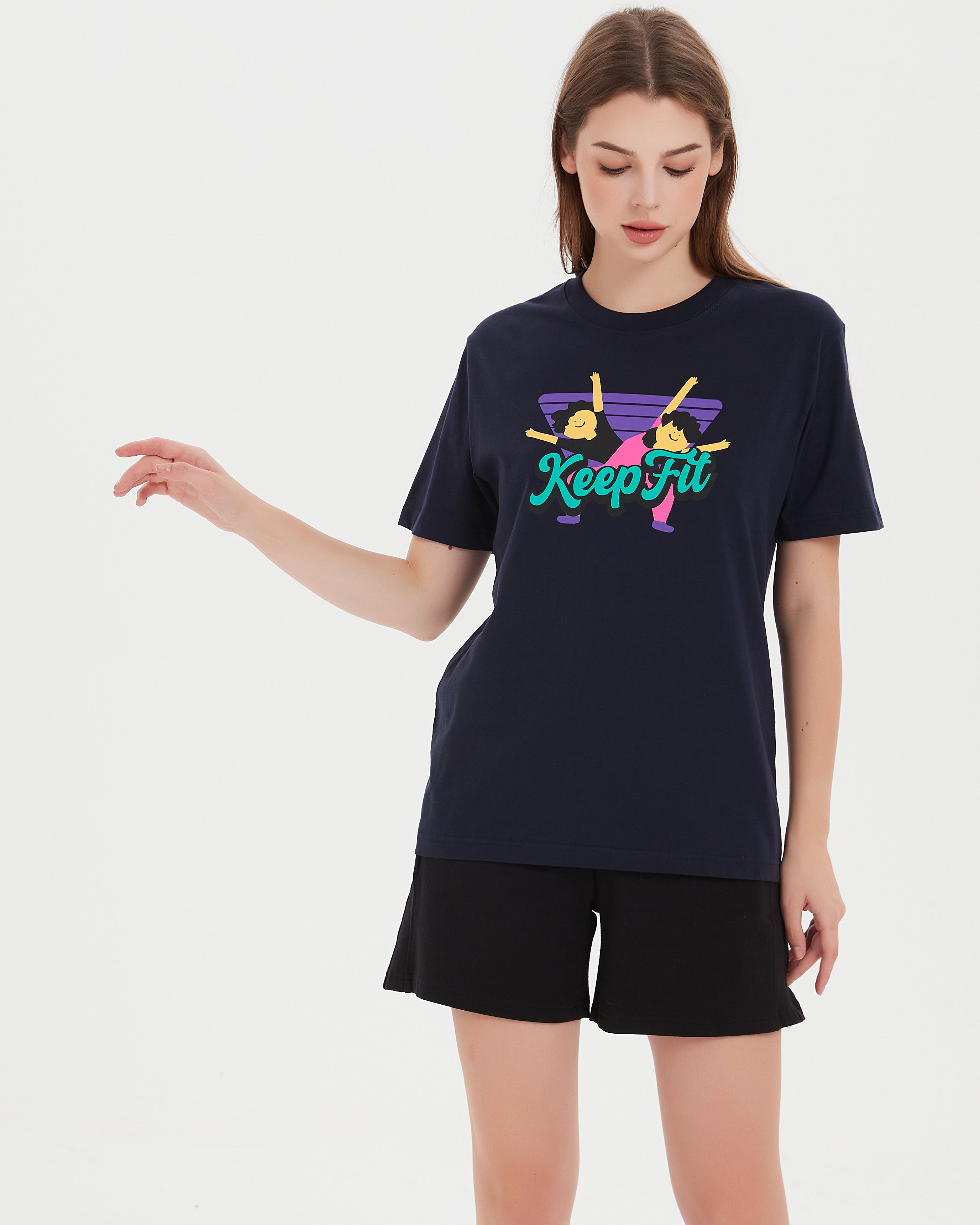 Keep Fit Oversized Tee in Navy