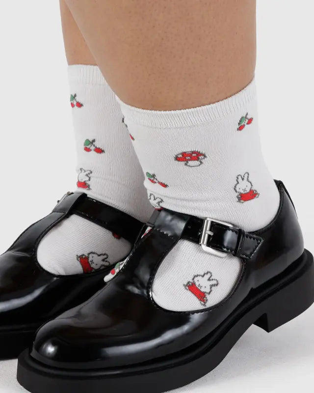 Baggu Crew Sock - Miffy White