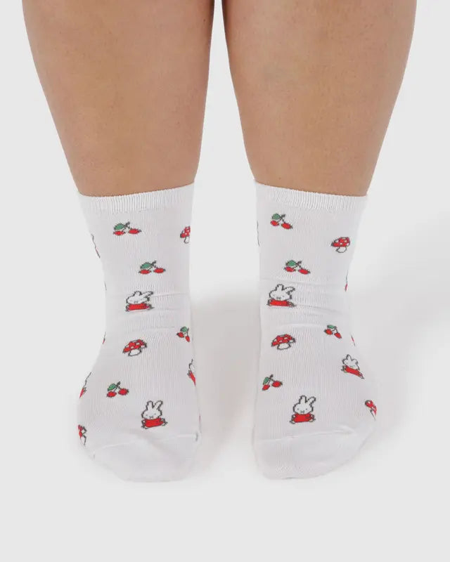 Baggu Crew Sock - Miffy White