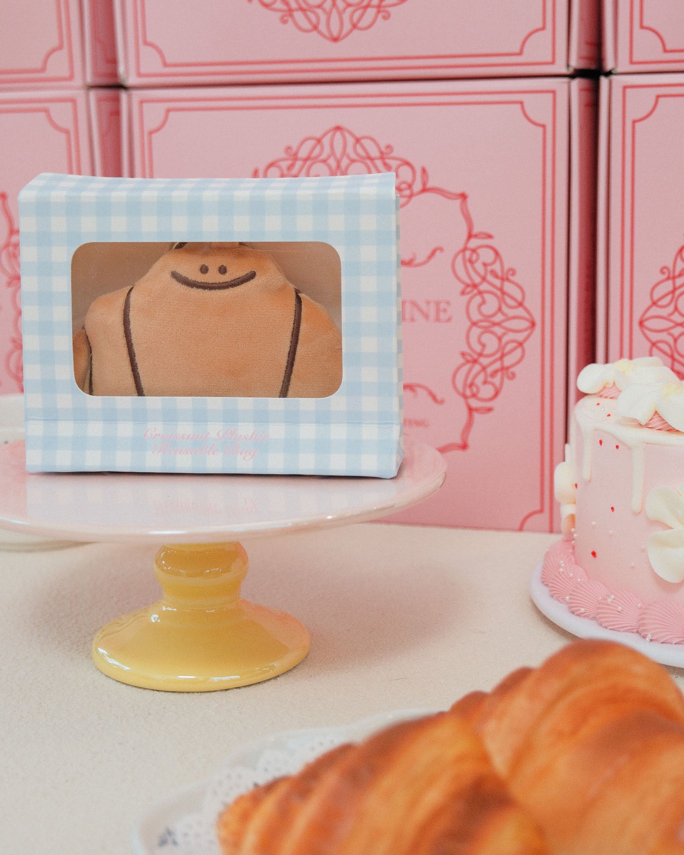 Croissant Plushie Reusable Nylon Large Bag