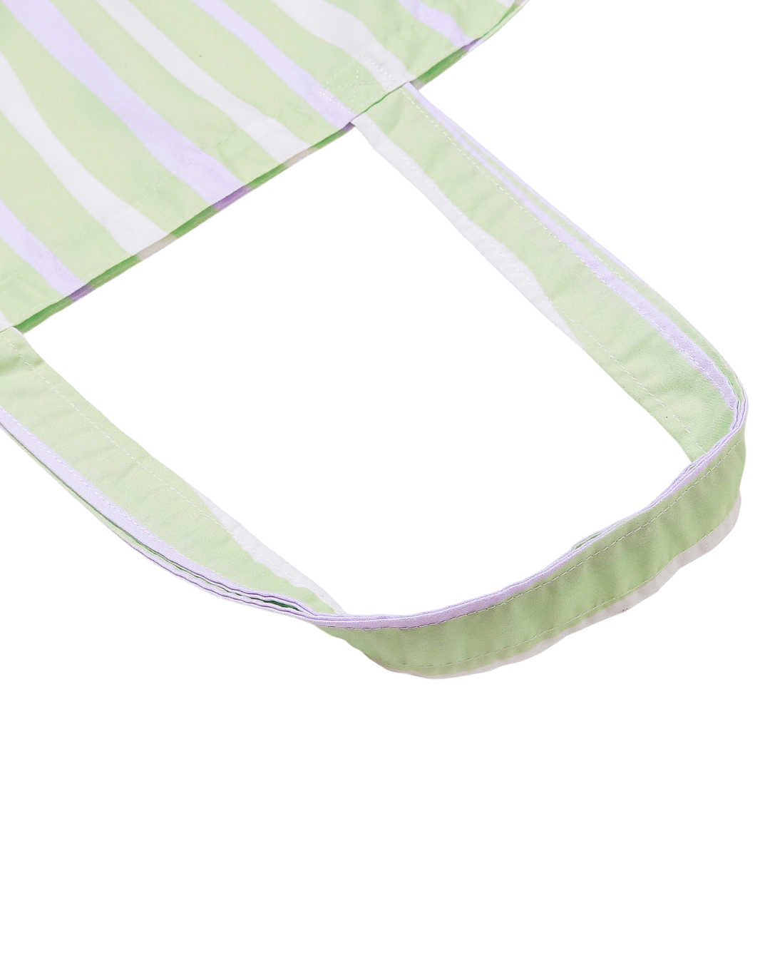 Green Striped Cornerstash Tote Bag