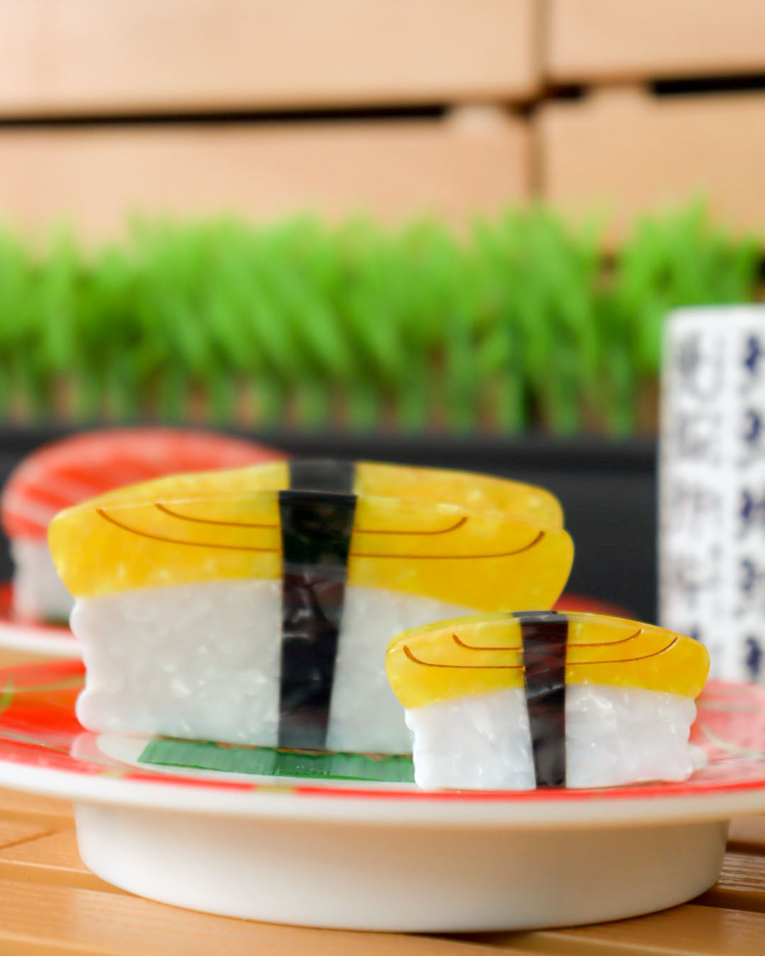 Mini Sushi Hair Claw Clip Duo - Salmon & Tamago