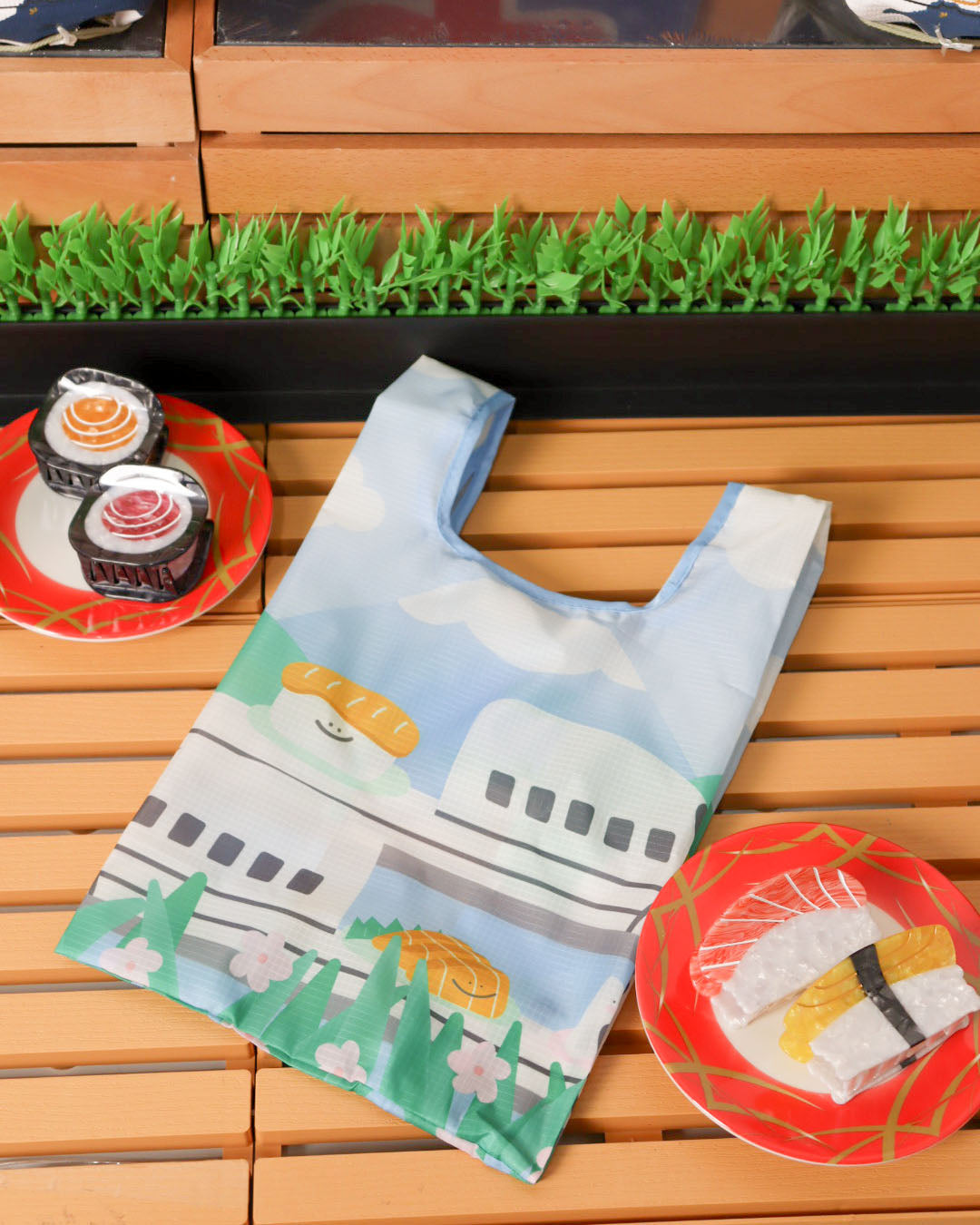 Sushi Train Mid Reusable Nylon Bag
