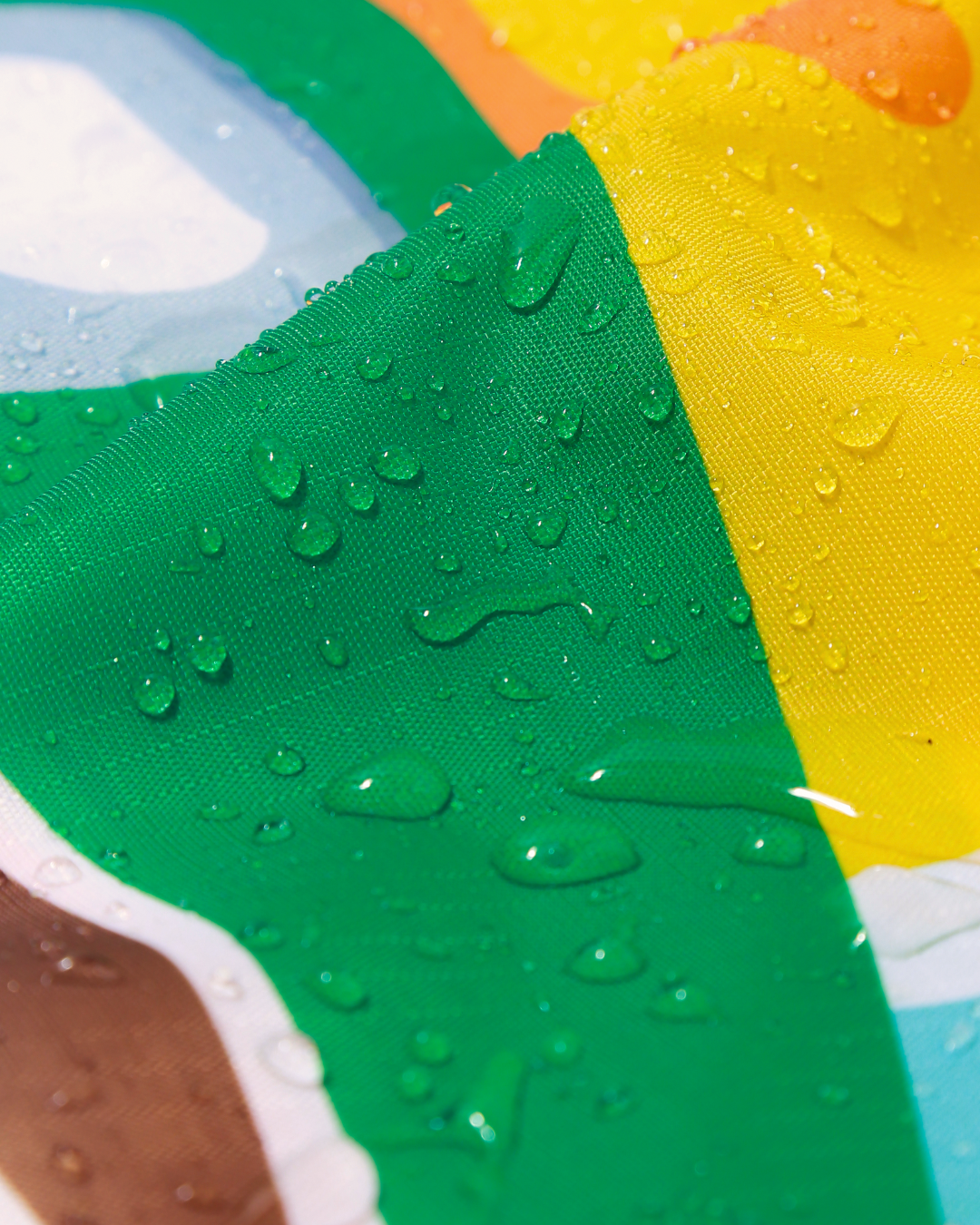 a close up view of the waterproof material of the reusable bag