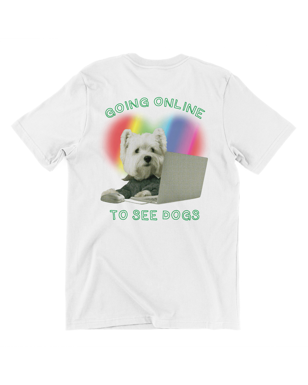 Going Online To See Dogs Oversized Tee in White Sidersonline