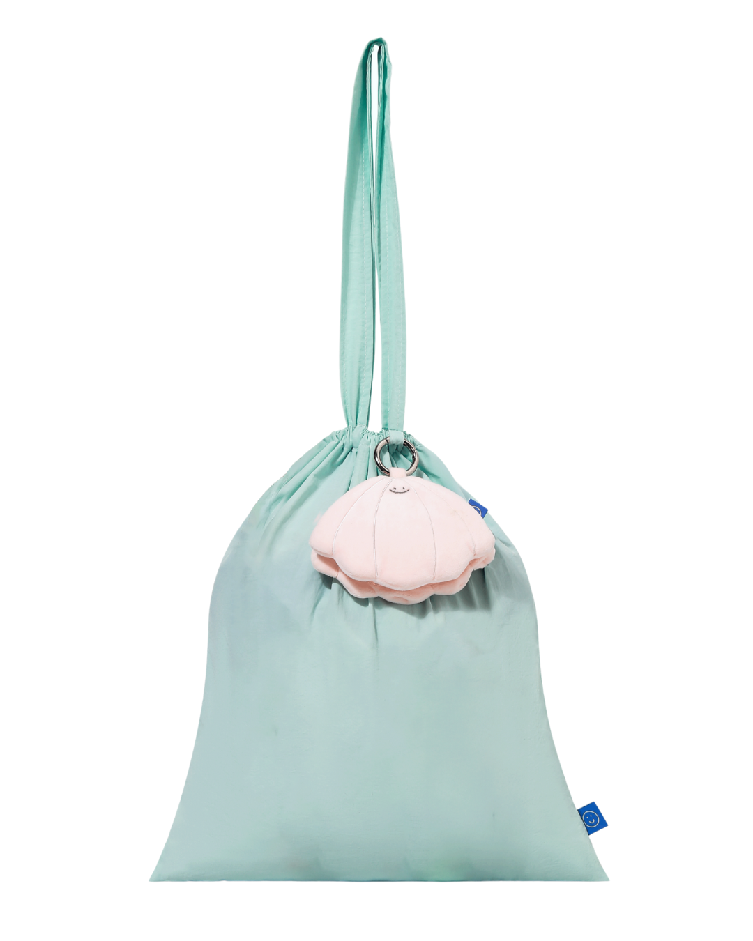 drawstring inner bag with hanging seashell plushie