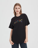 IDK Embroidery Oversized Tee In Black