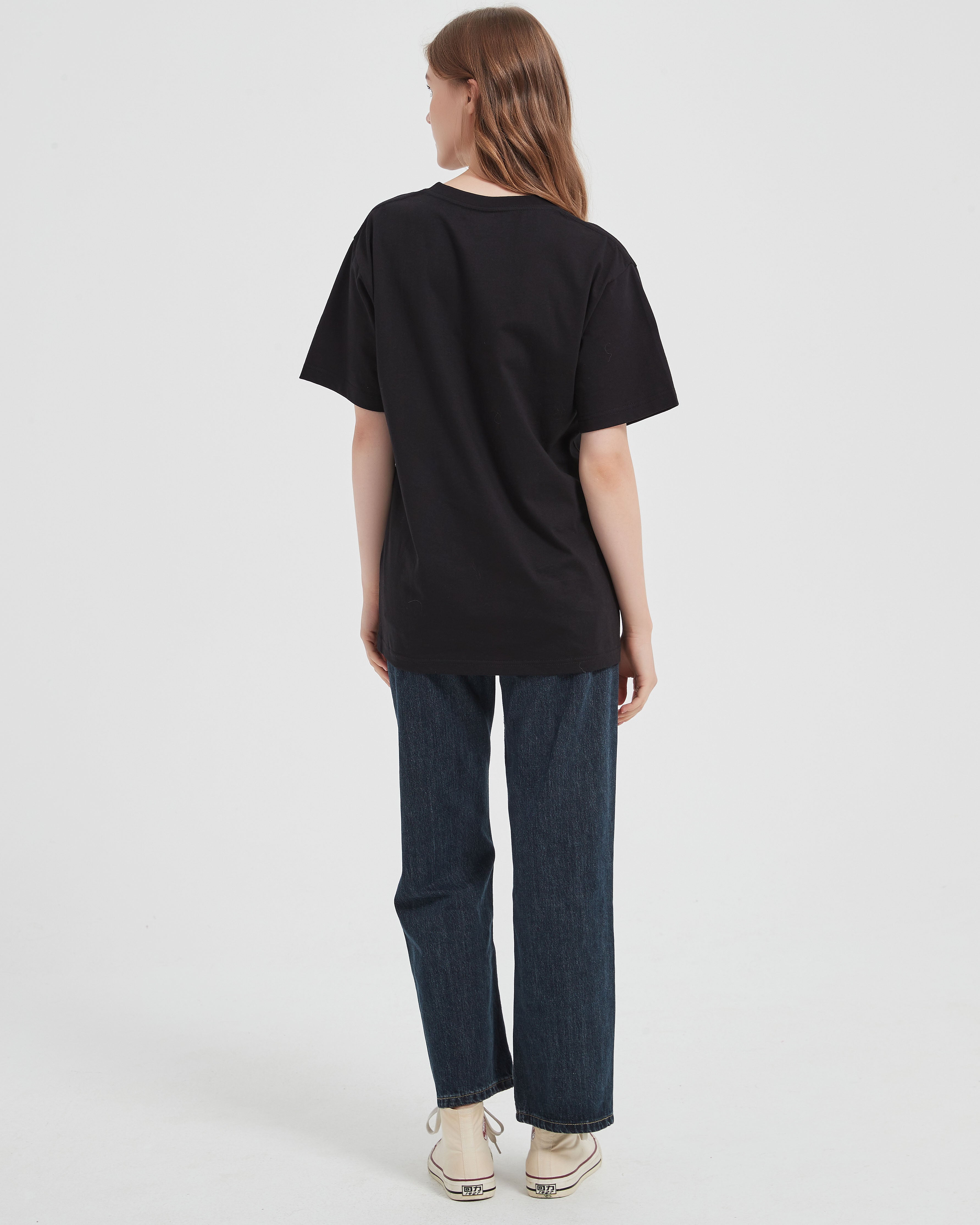 IDK Embroidery Oversized Tee In Black