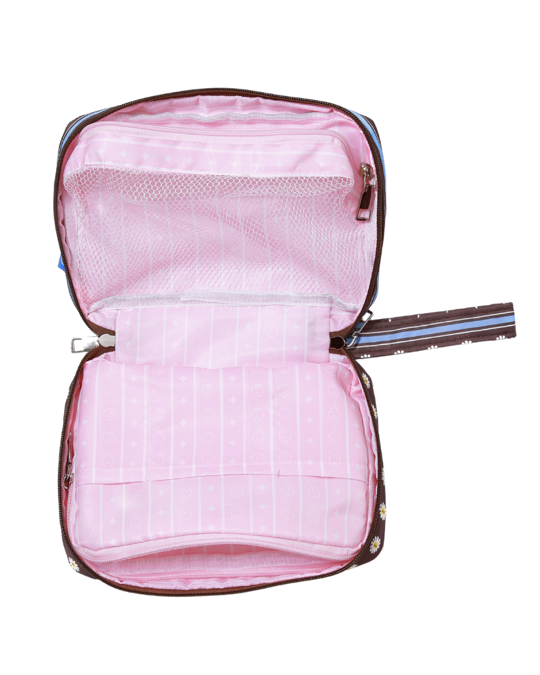 Stripes Daisy Organizer Pouch