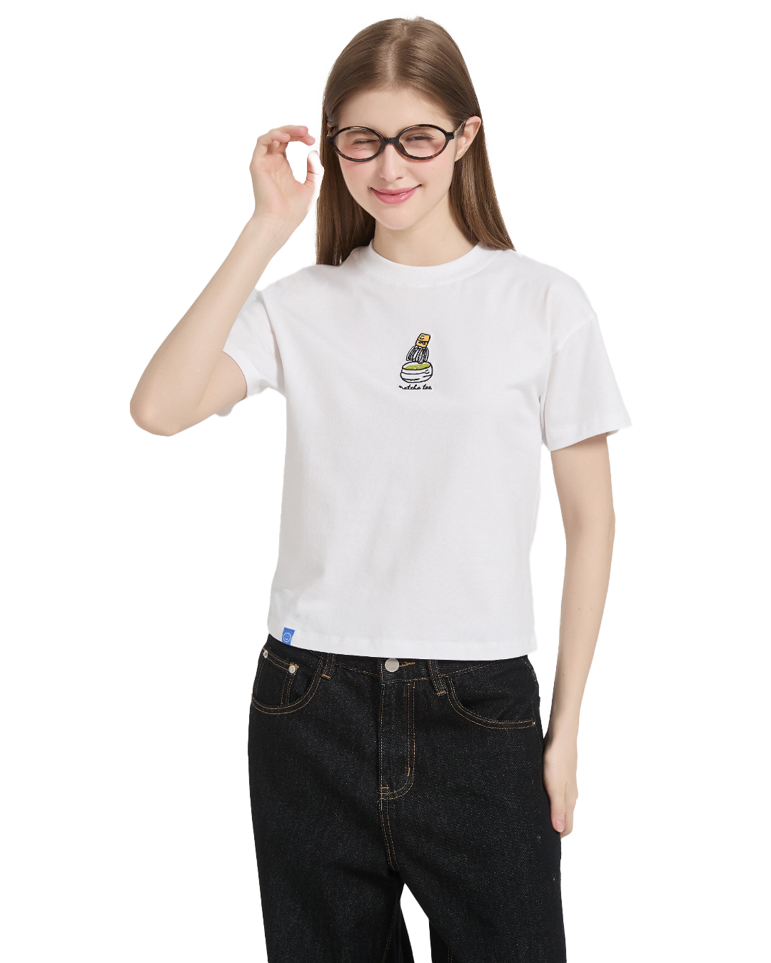 Matcha Tea Embroidery Baby Tee
