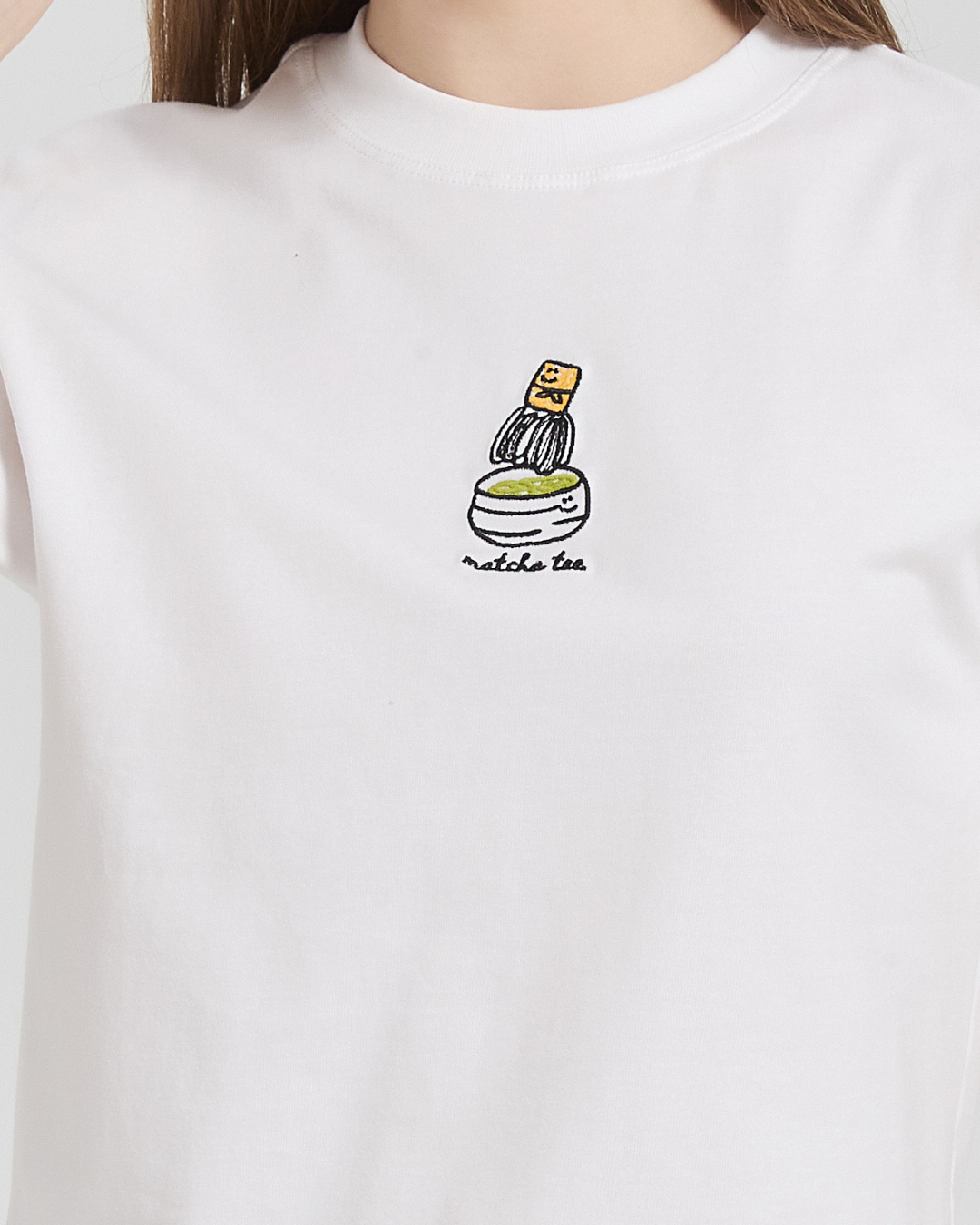 Matcha Tea Embroidery Baby Tee