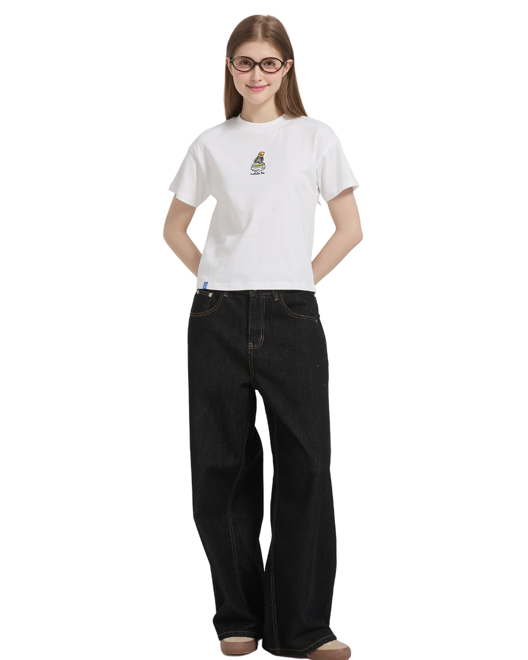 Matcha Tea Embroidery Baby Tee