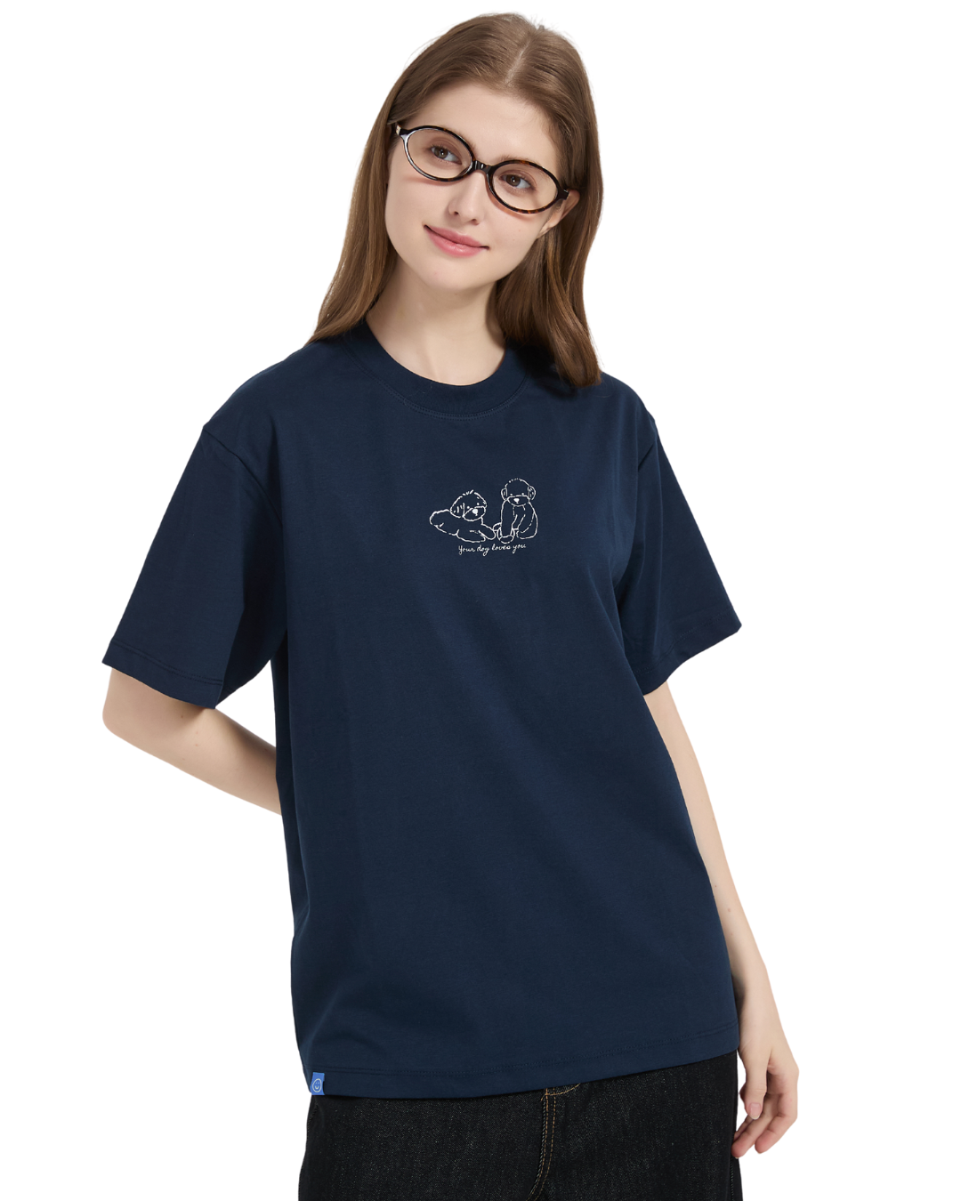 Your Dog Loves You Sorona® Cooling Tee in Navy