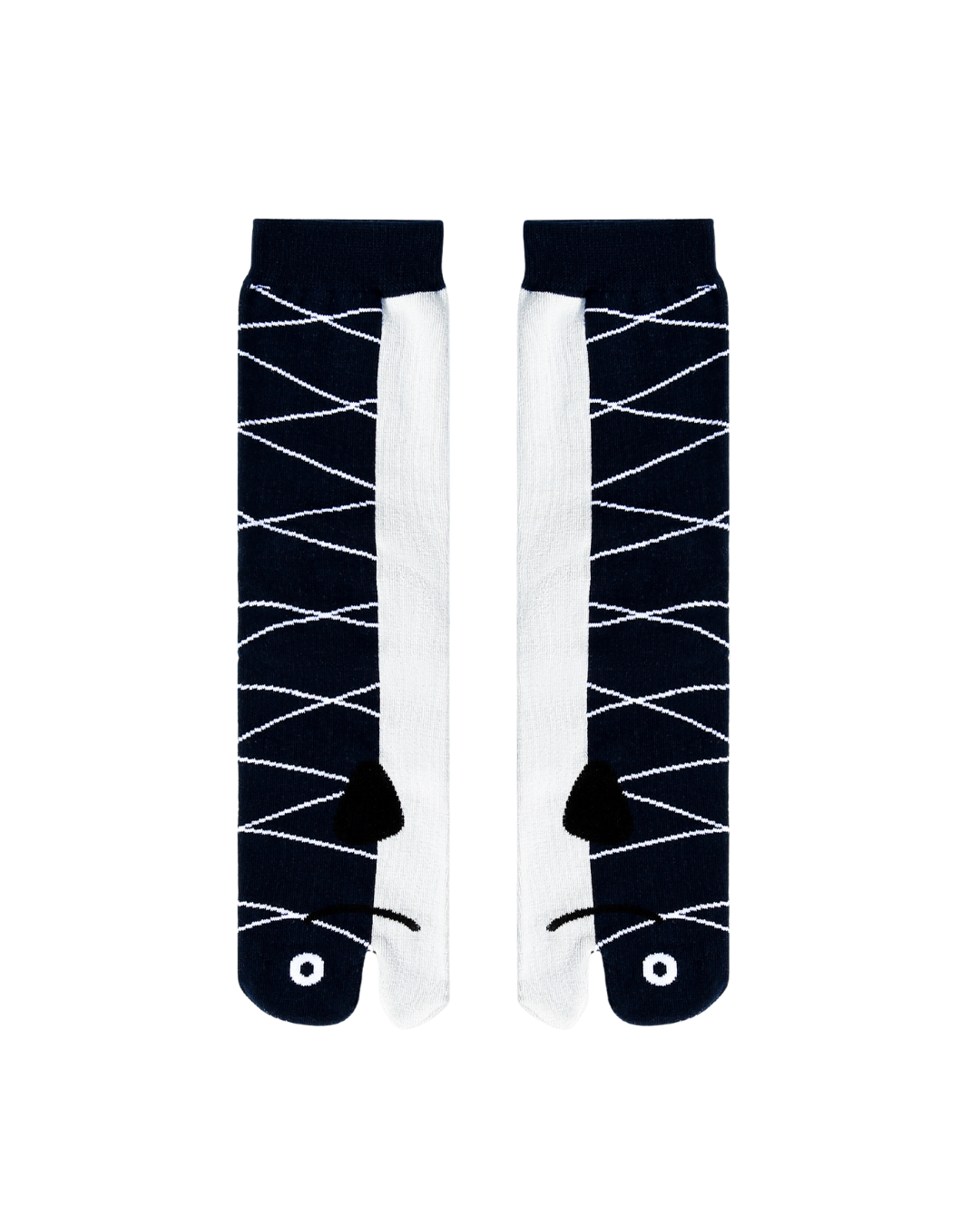 Black Grouper Tabi Mini Crew Fish Socks