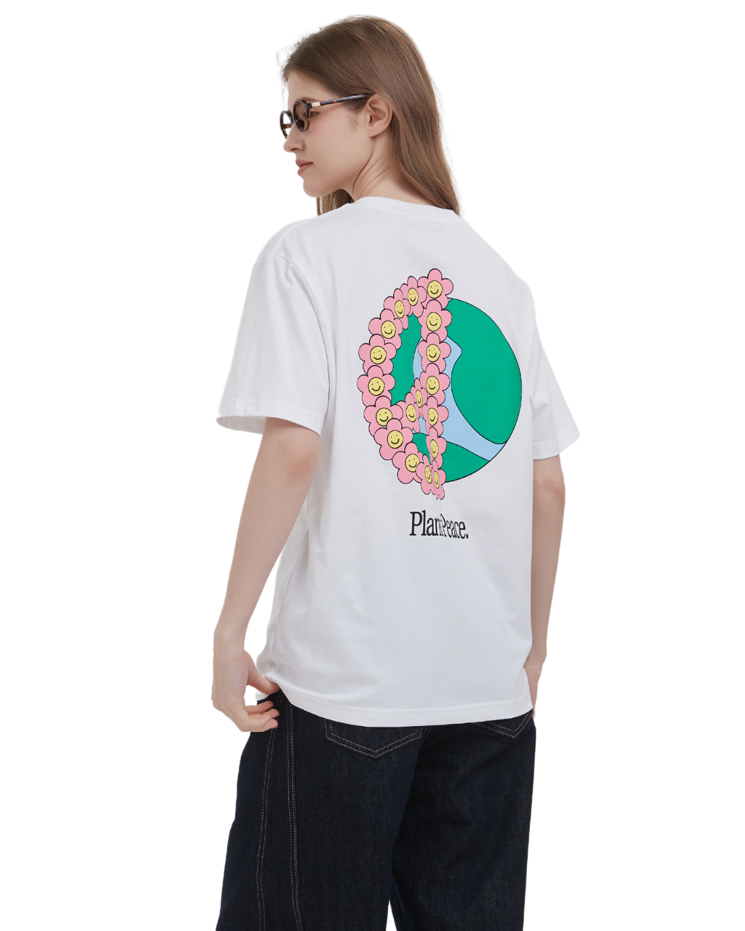 Plant Peace Cooling Oversized Tee in White