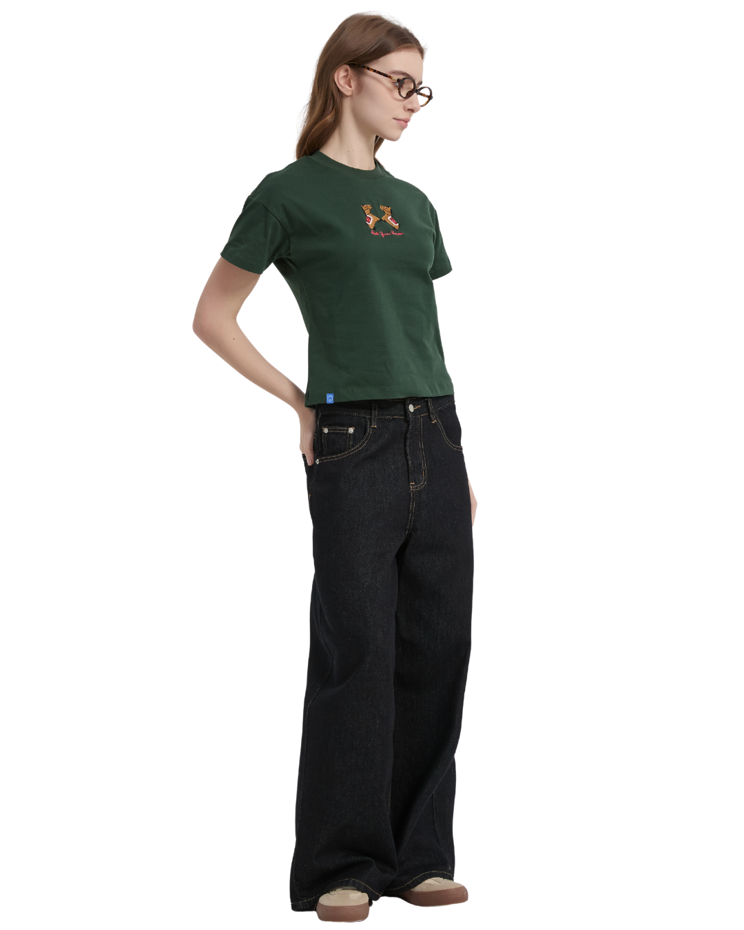 Hold Your Horses Baby Tee in Emerald