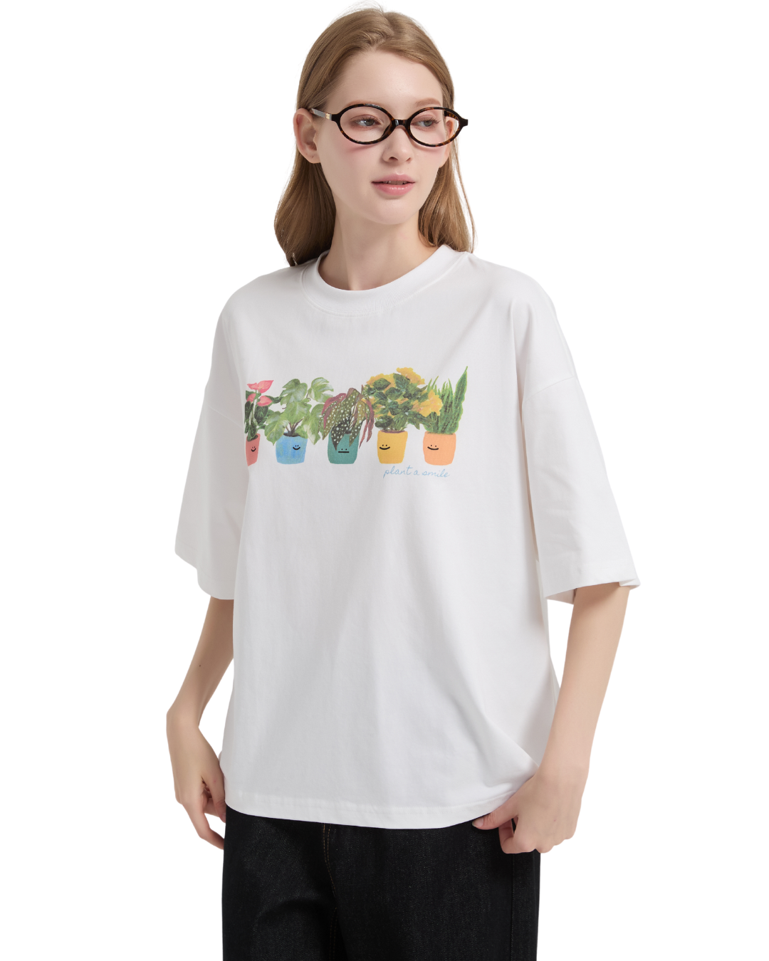 Plant A Smile Boxy Sorona® Cooling Tee in White