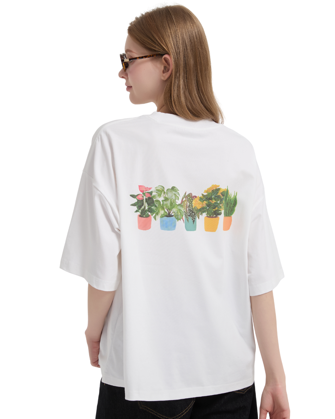 Plant A Smile Boxy Sorona® Cooling Tee in White