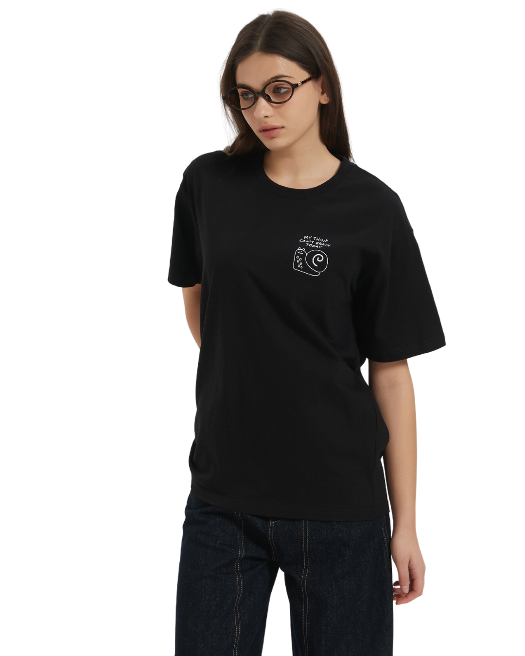 My Think Can't Brain Oversized Tee In Black