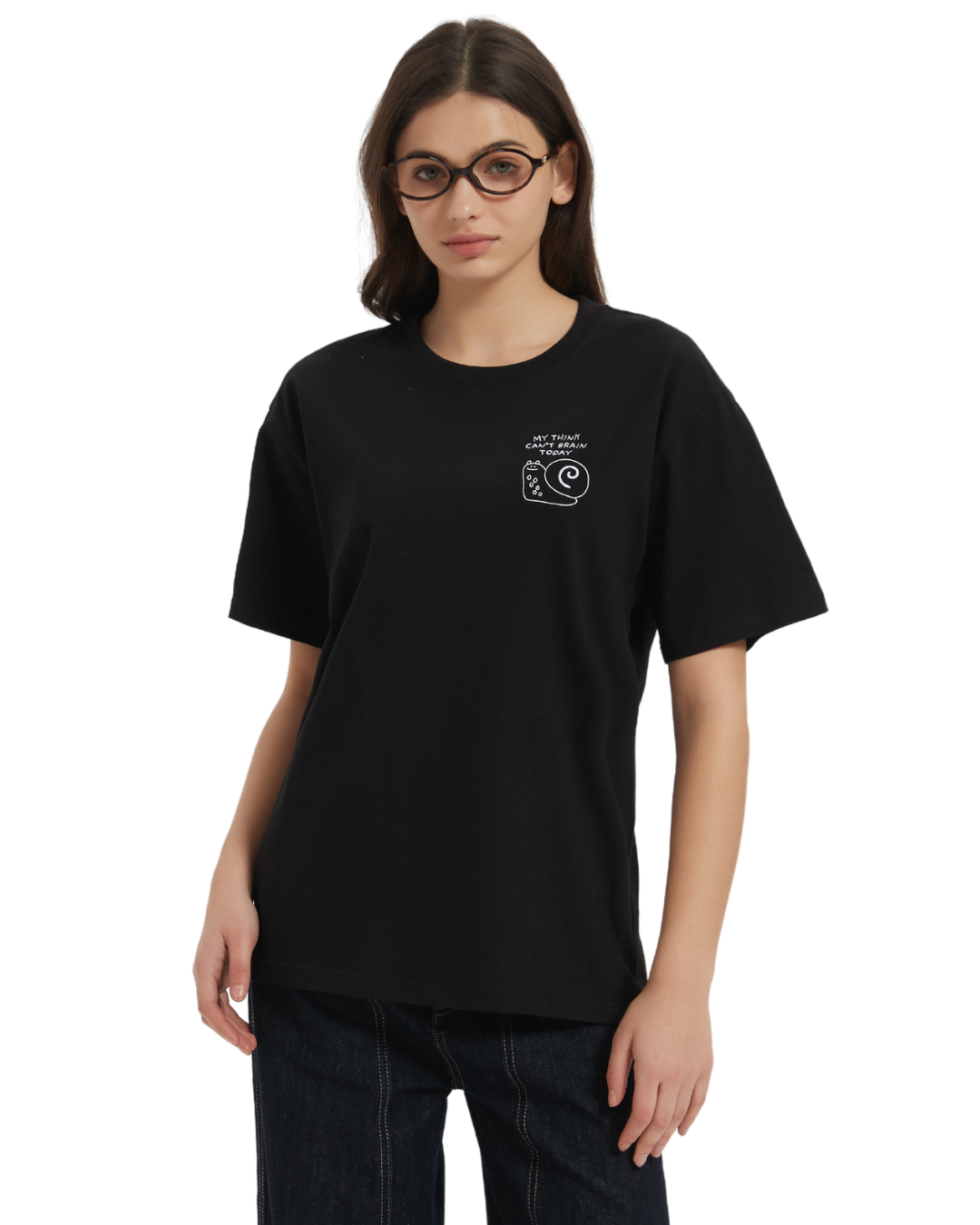 My Think Can't Brain Oversized Tee In Black