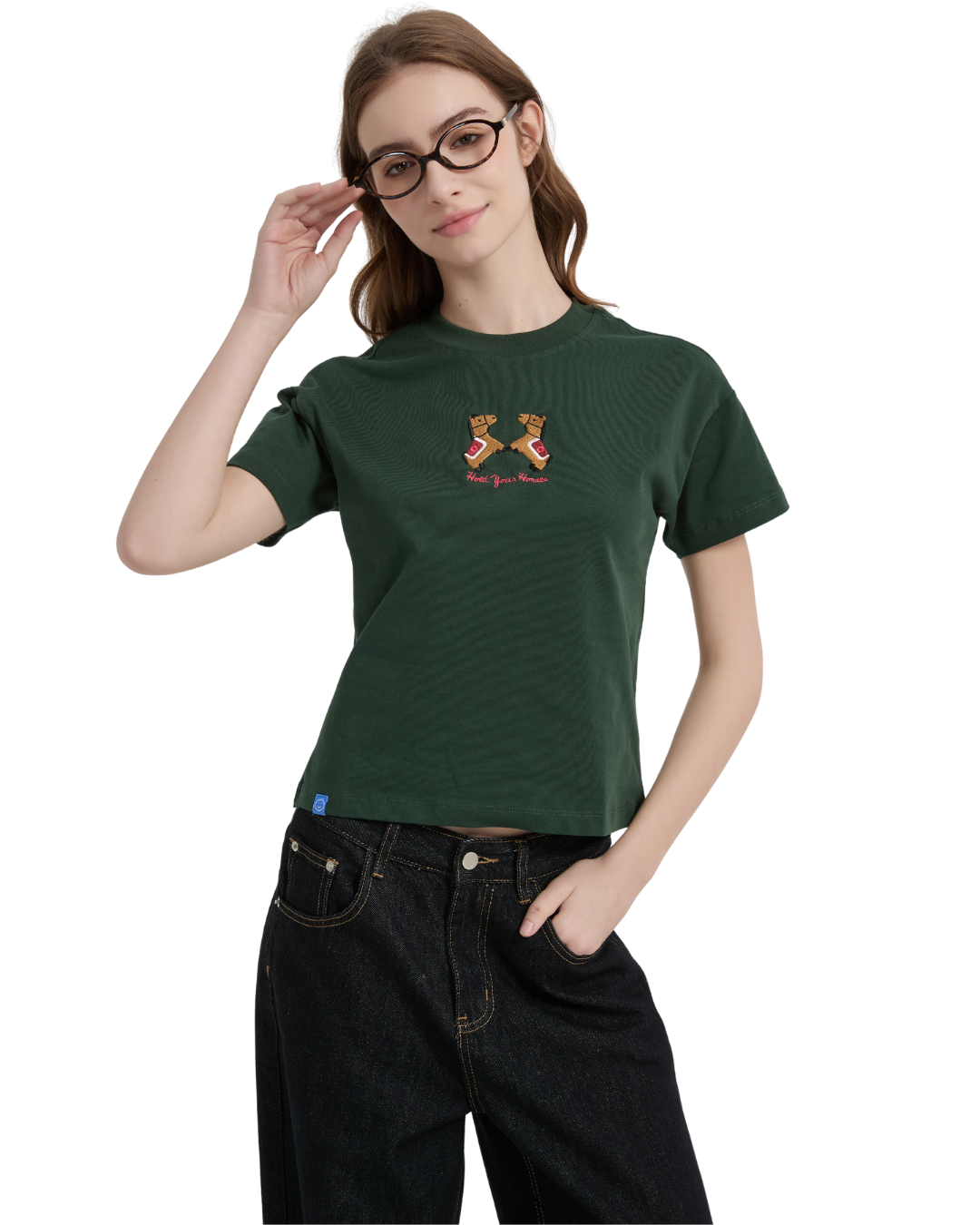 Hold Your Horses Baby Tee in Emerald