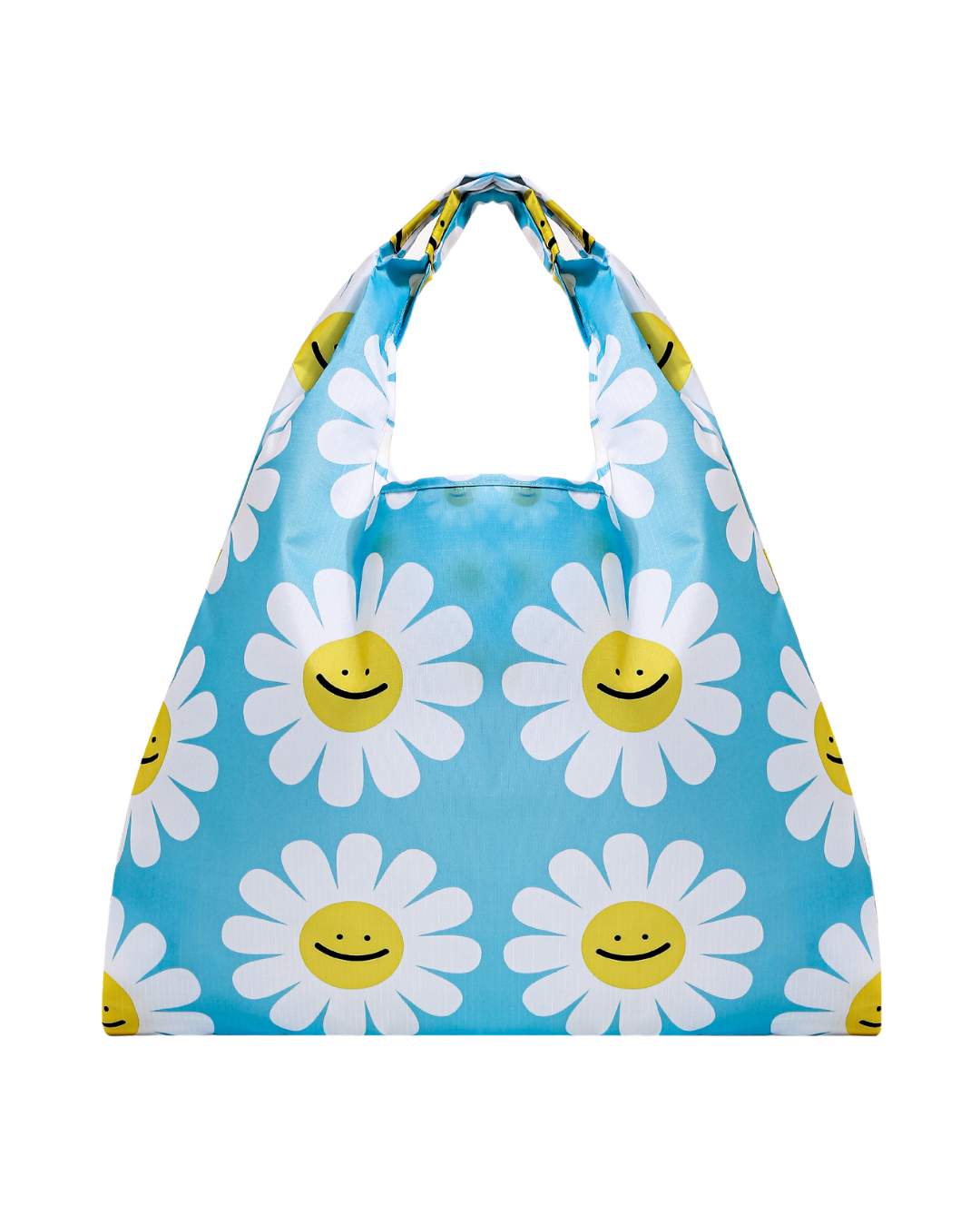 Daisy Flowers Checkered Reusable Nylon Bag