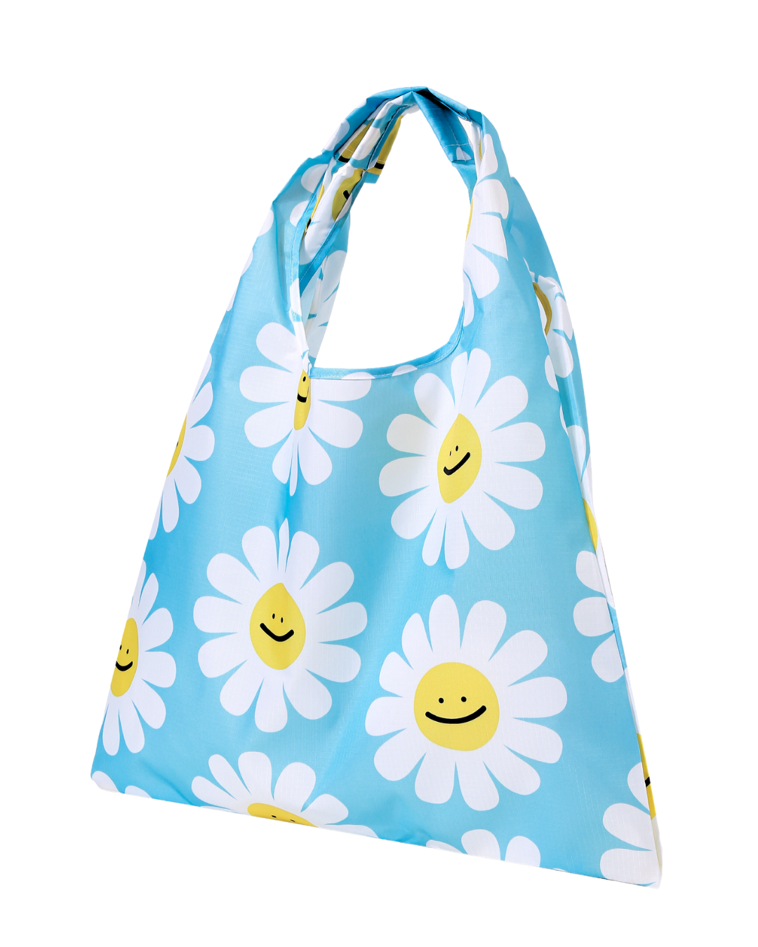 Daisy Flowers Checkered Reusable Nylon Bag