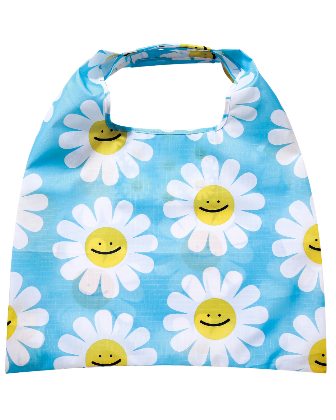 Daisy Flowers Checkered Reusable Nylon Bag