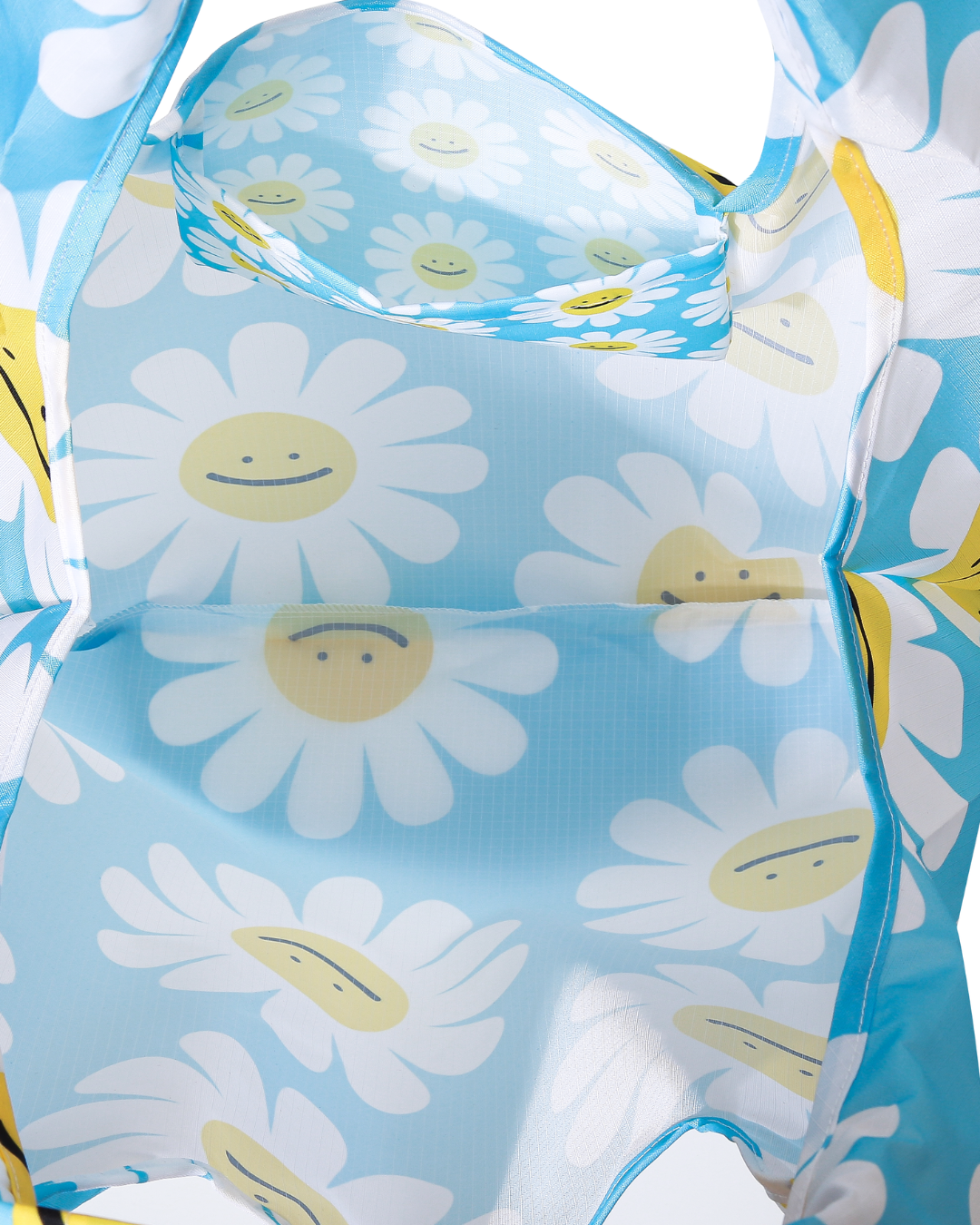 Daisy Flowers Checkered Reusable Nylon Bag