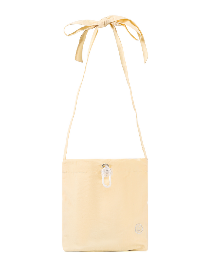 Mini Tsuno Drawstring Bag/Pouch in Cream