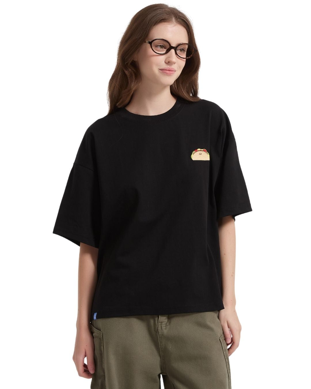 Happy Taco Boxy Sorona® Cooling Tee in Black
