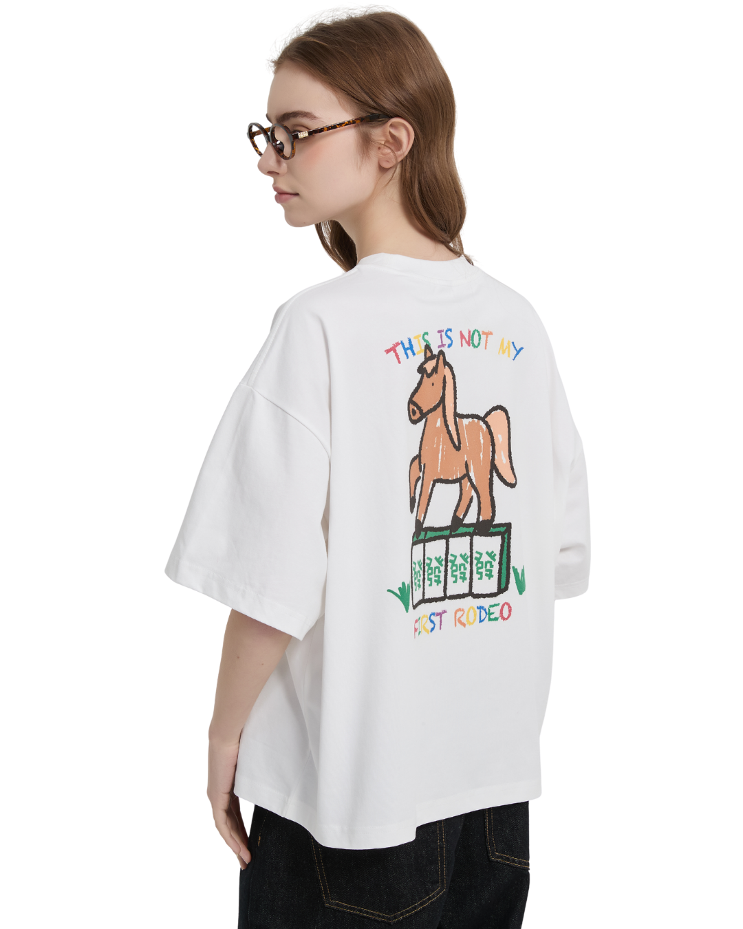 Not My First Huat Rodeo Boxy Sorona® Cooling Tee in White
