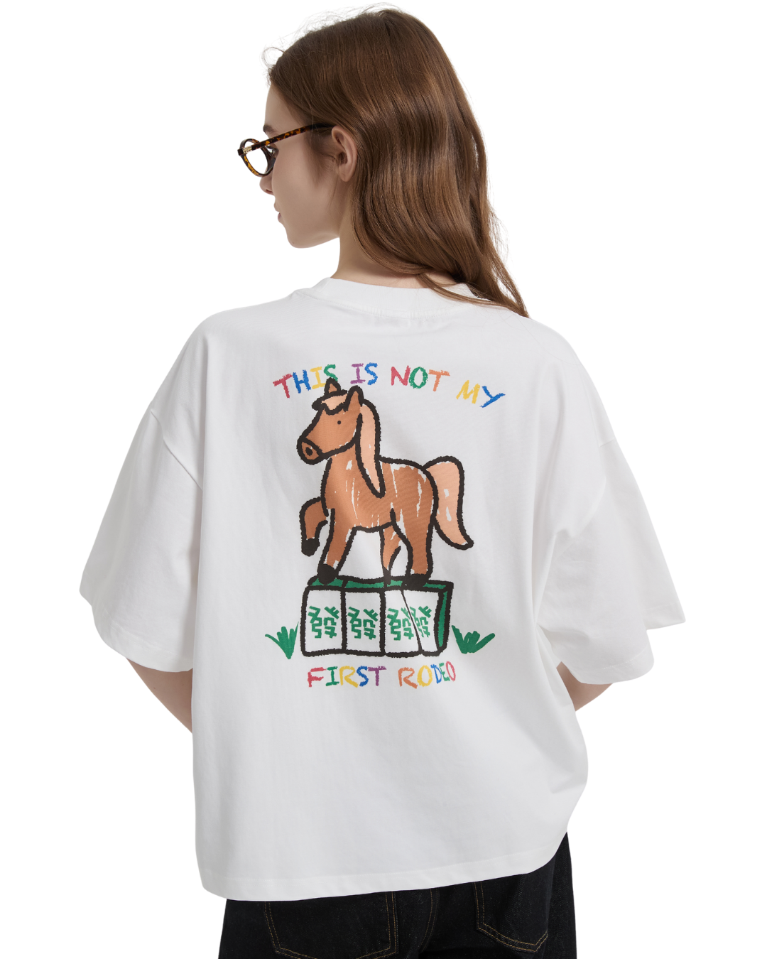 Not My First Huat Rodeo Boxy Sorona® Cooling Tee in White