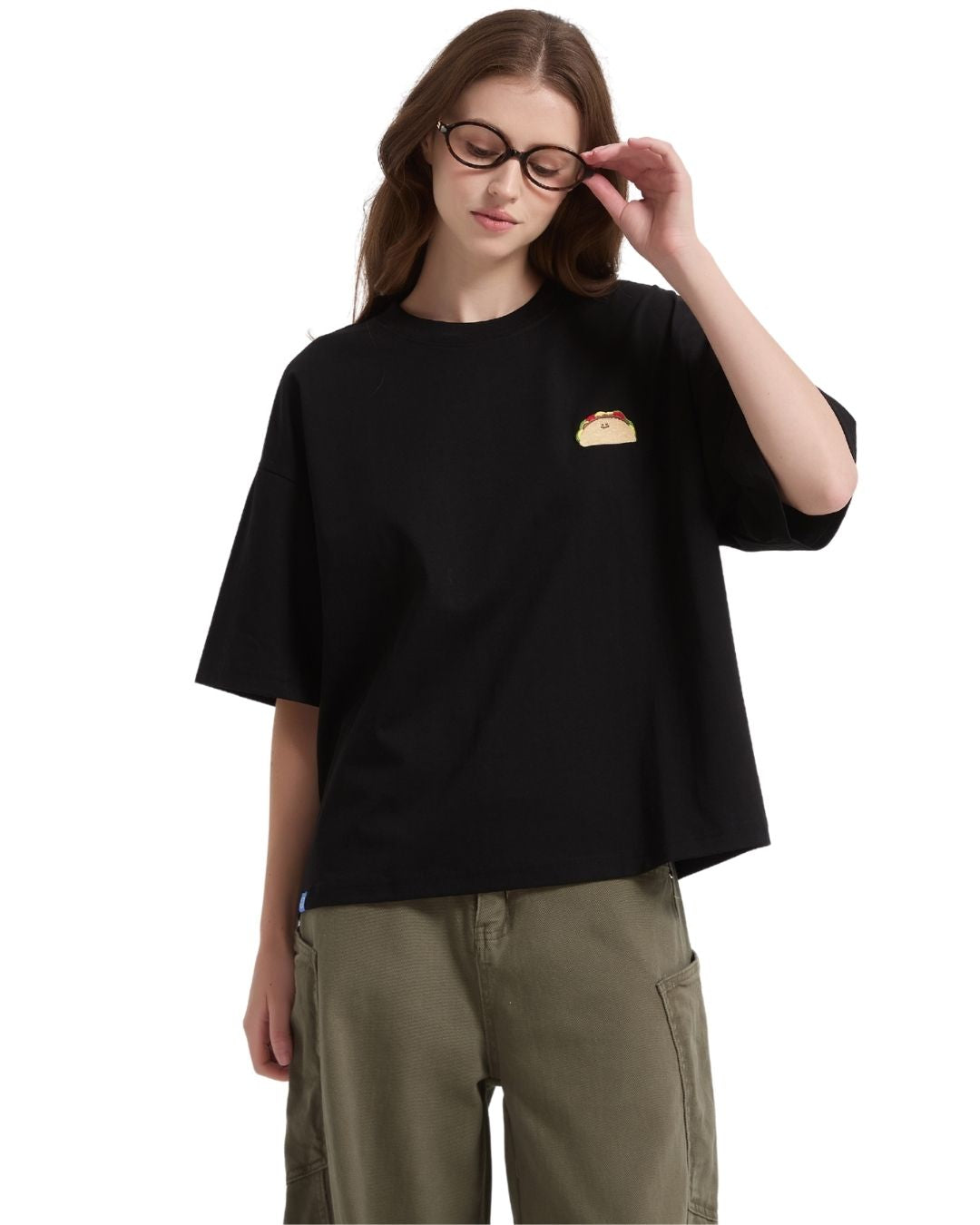Happy Taco Boxy Sorona® Cooling Tee in Black