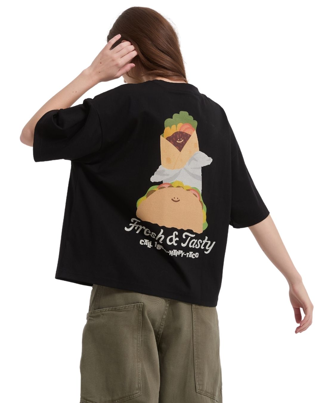 Happy Taco Boxy Sorona® Cooling Tee in Black