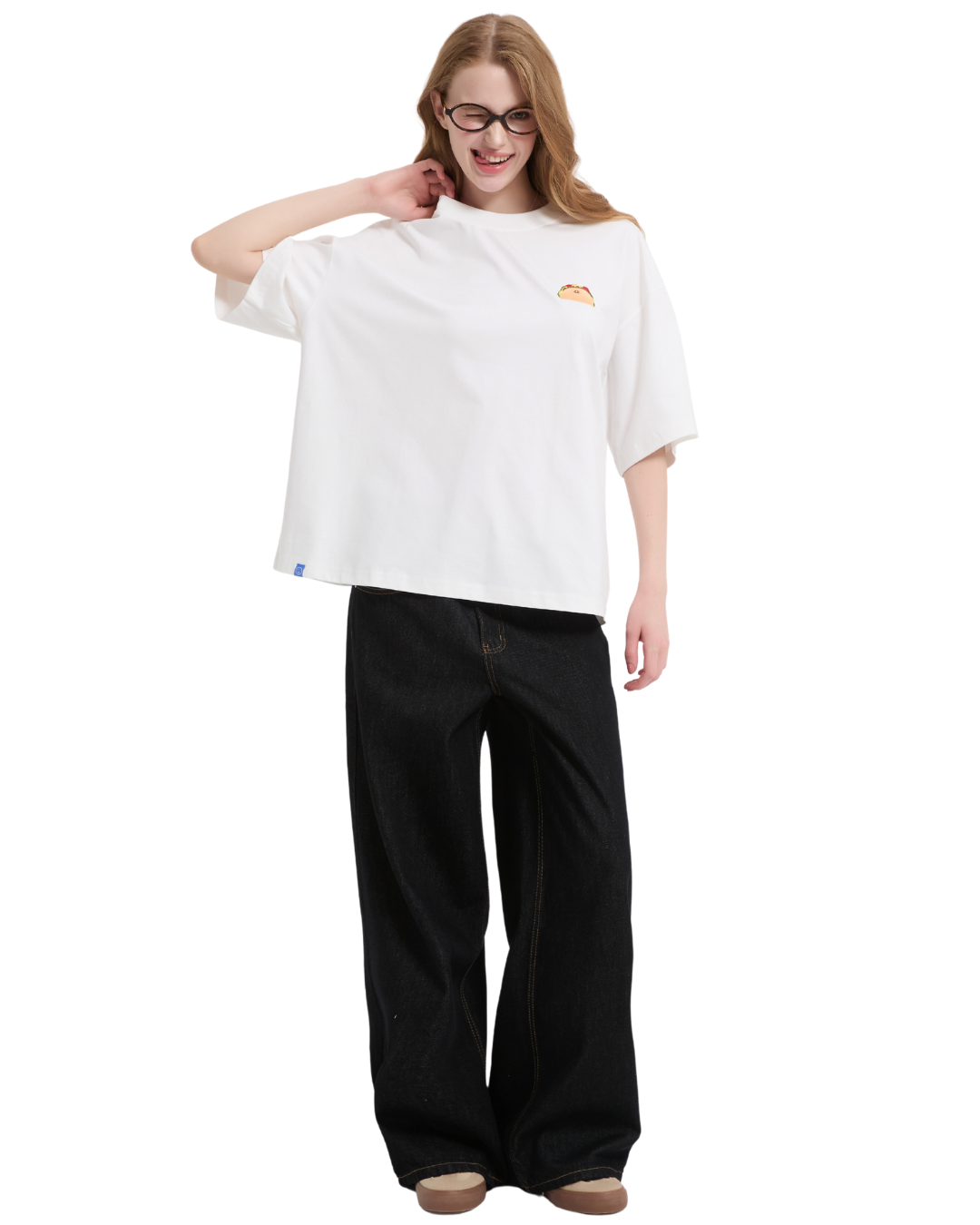 [Grade B] Happy Taco Boxy Sorona® Cooling Tee in White