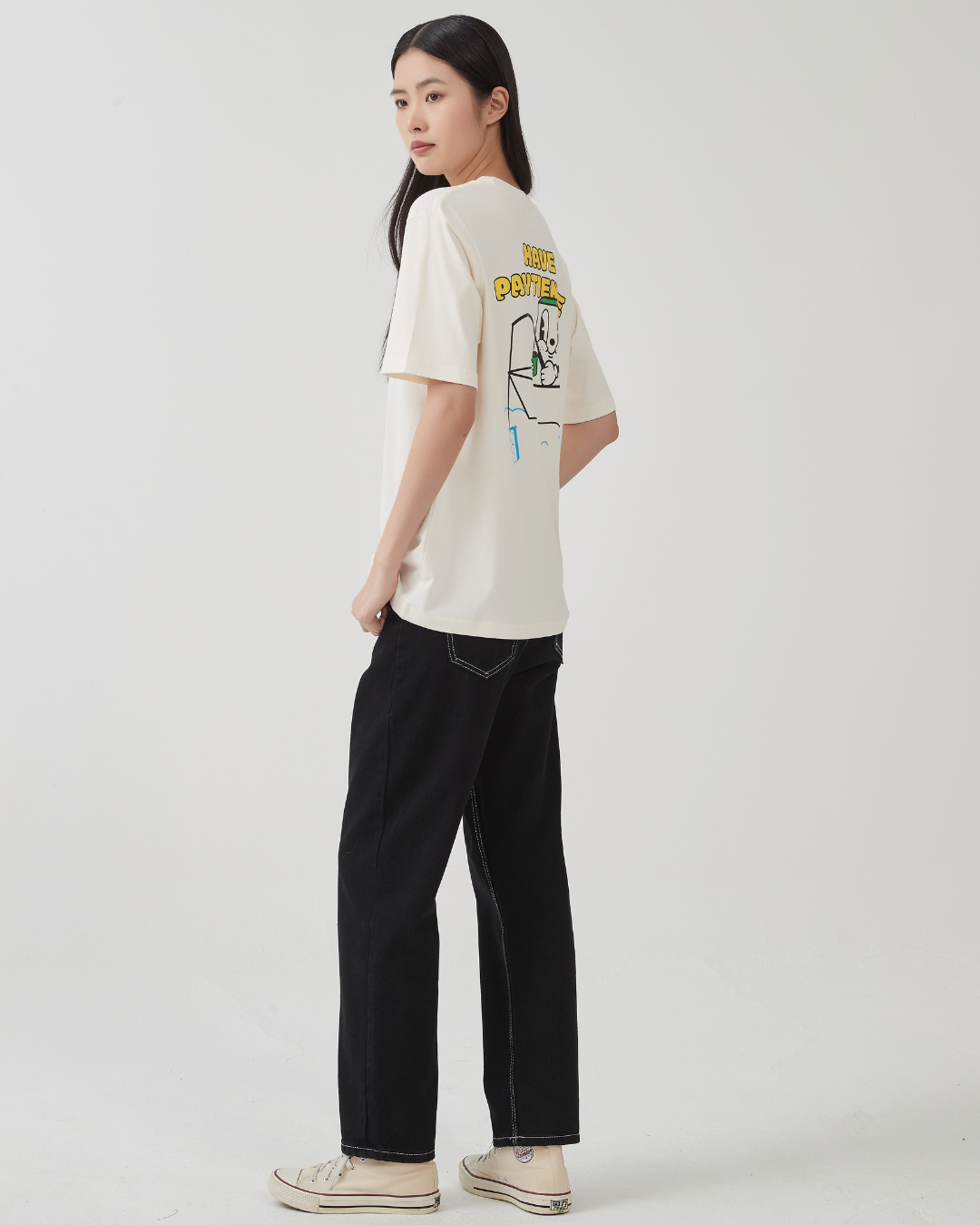 Have Paytience Oversized Tee In Cream