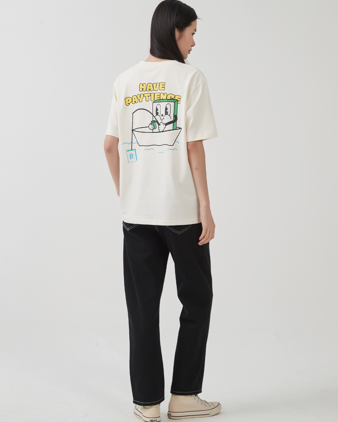 Have Paytience Oversized Tee In Cream