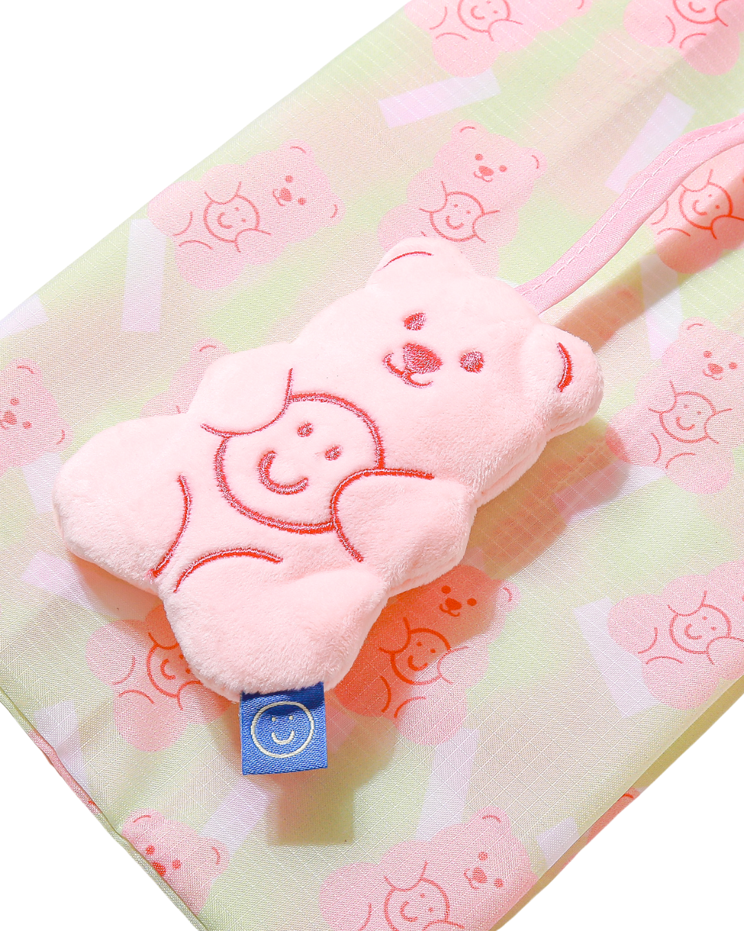 Strawberry Gummy Bear Small Plushie Reusable Nylon Bag