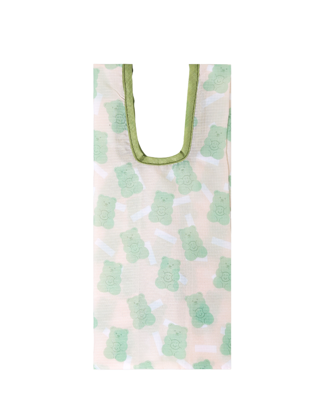 Matcha Gummy Bear Small Plushie Reusable Nylon Bag