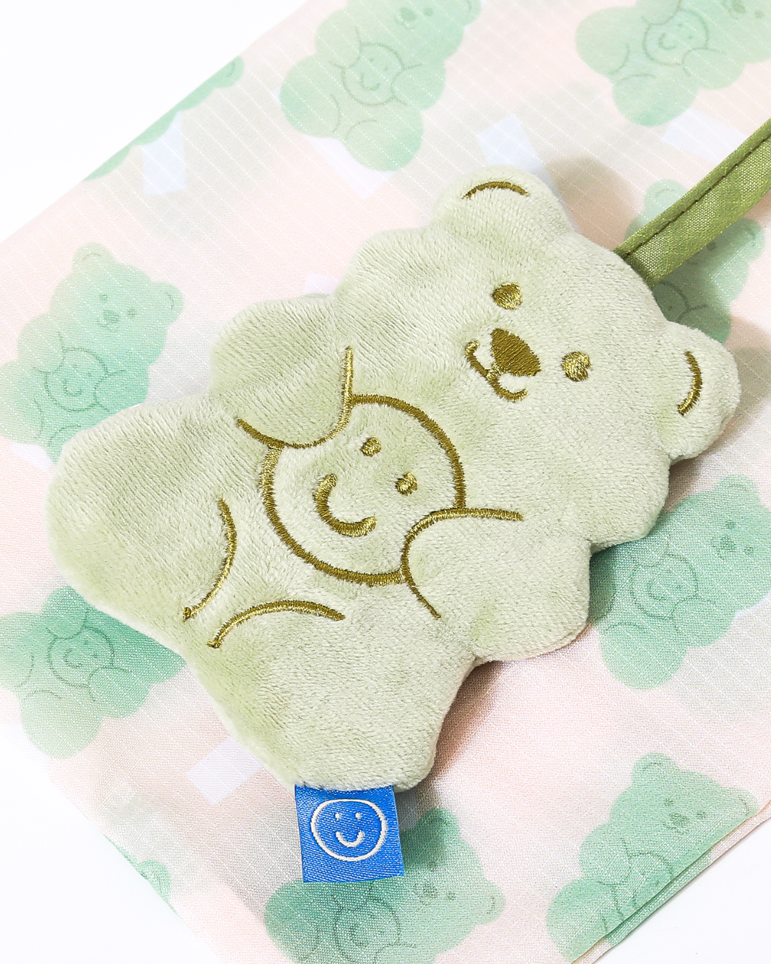 Matcha Gummy Bear Small Plushie Reusable Nylon Bag