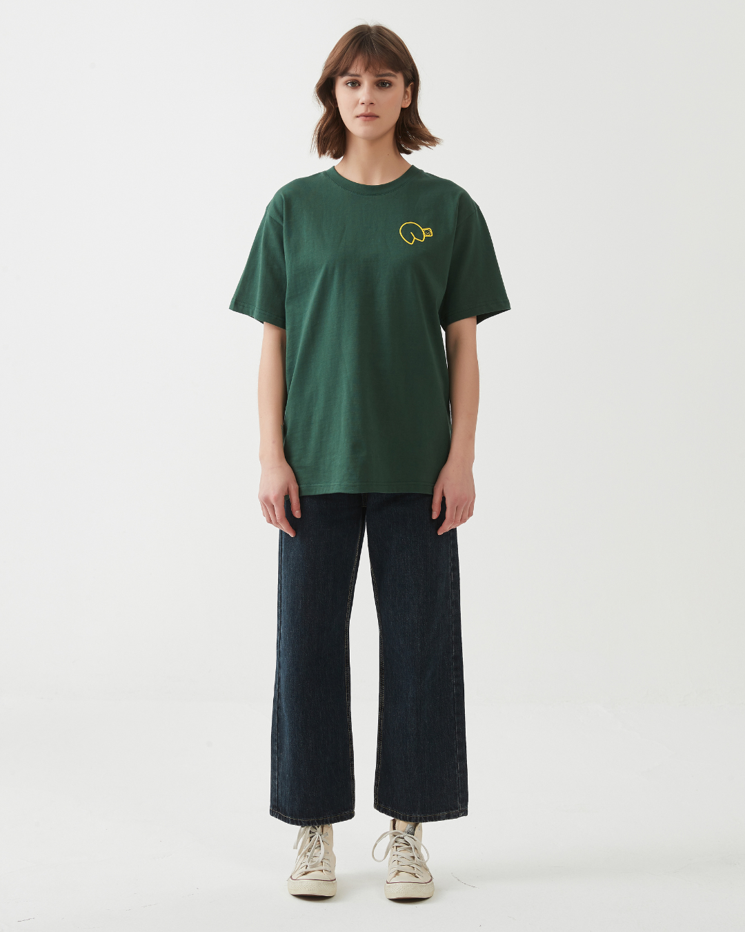 Fortune Cookie Tee In Emerald Green