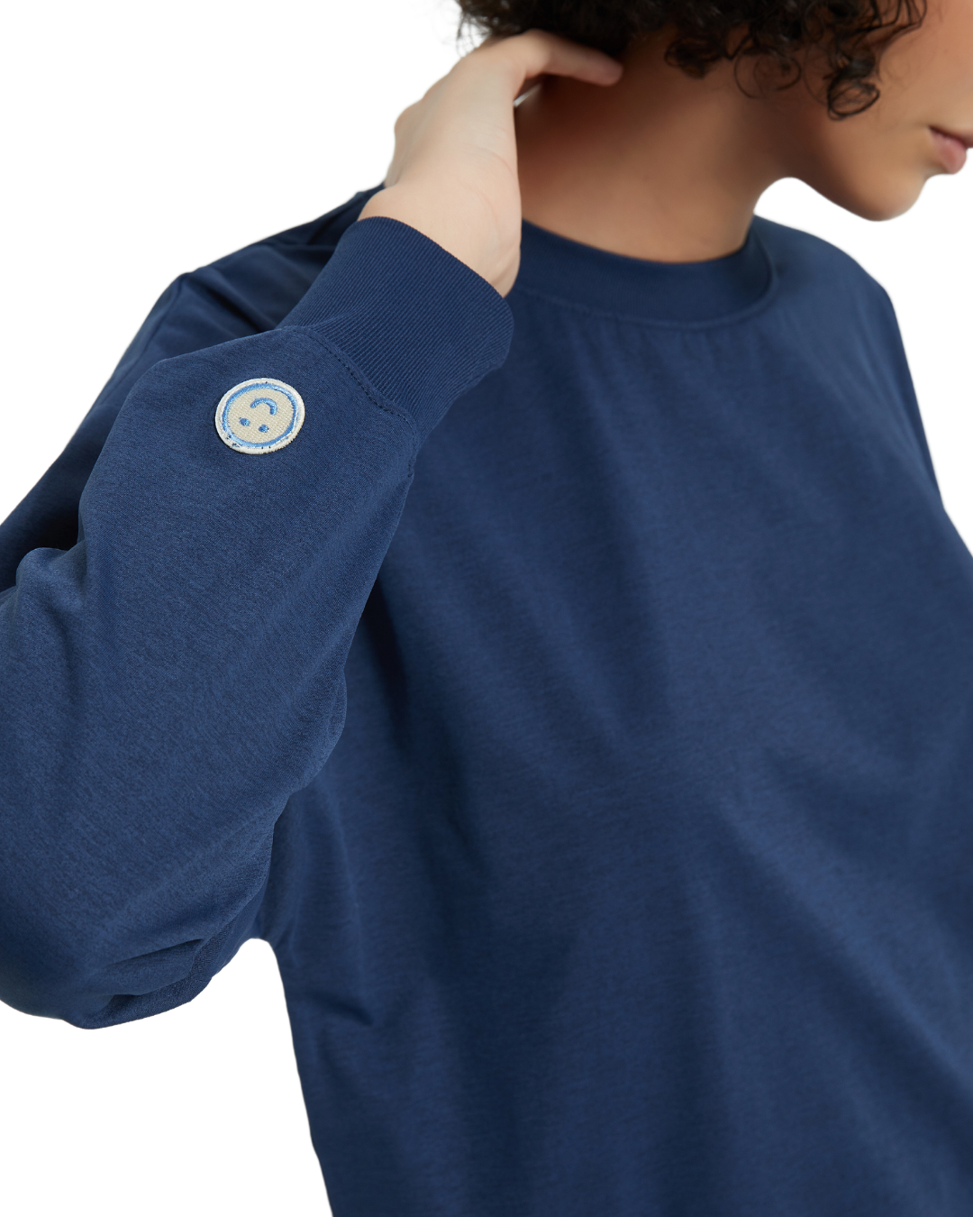 Signature Cooling Long Sleeve Tee in Heather Blue