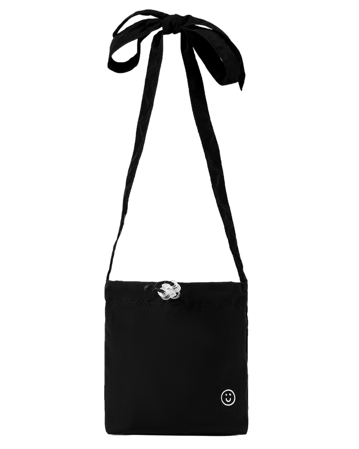 Mini Tsuno Drawstring Bag/Pouch in Black