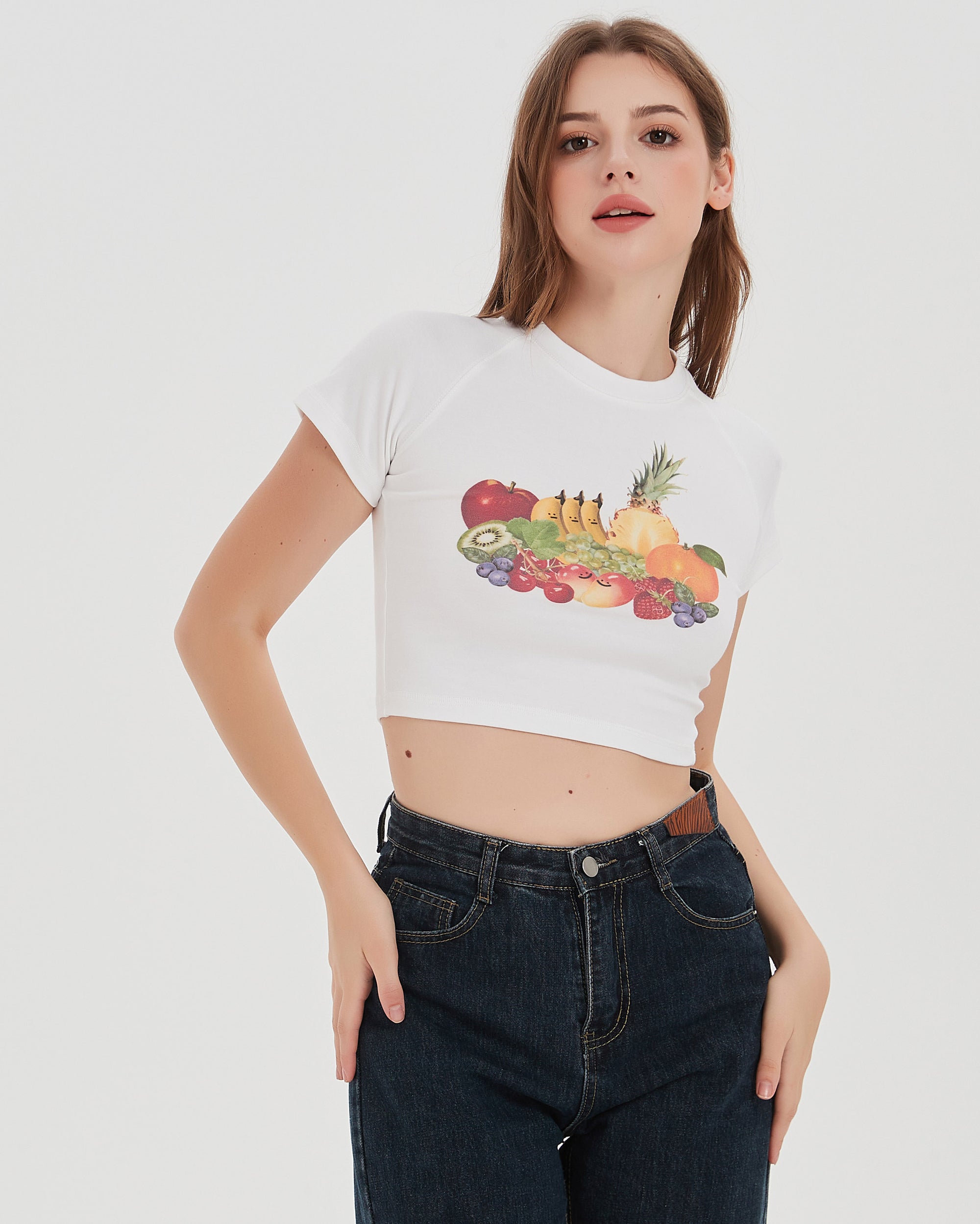 Fruits Baby Tee in White (Women)