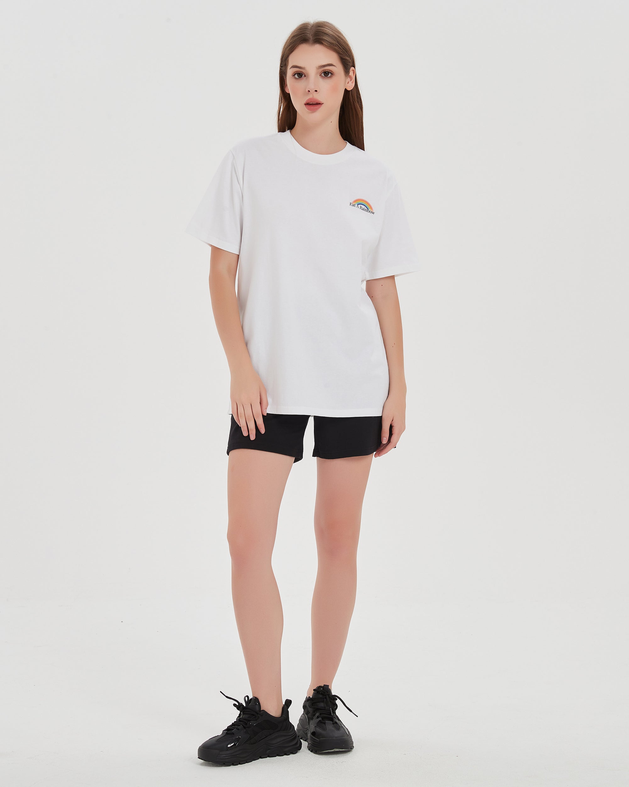 Eat A Rainbow Oversized Tee in White