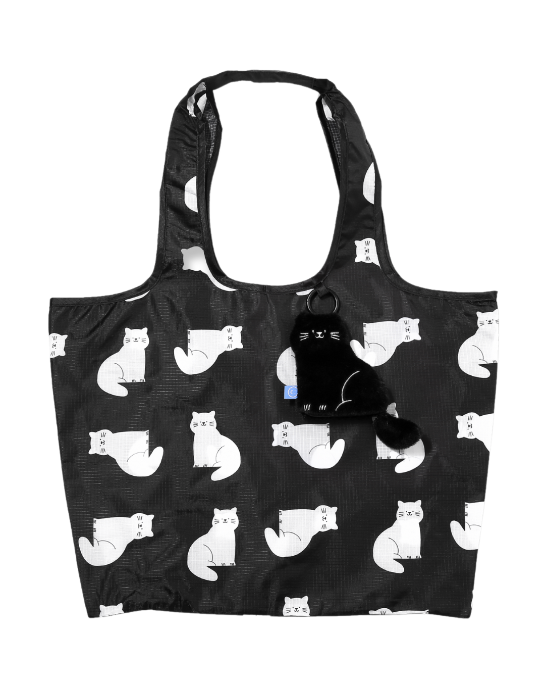 Black Cat Plushie Reusable Nylon Large Bag