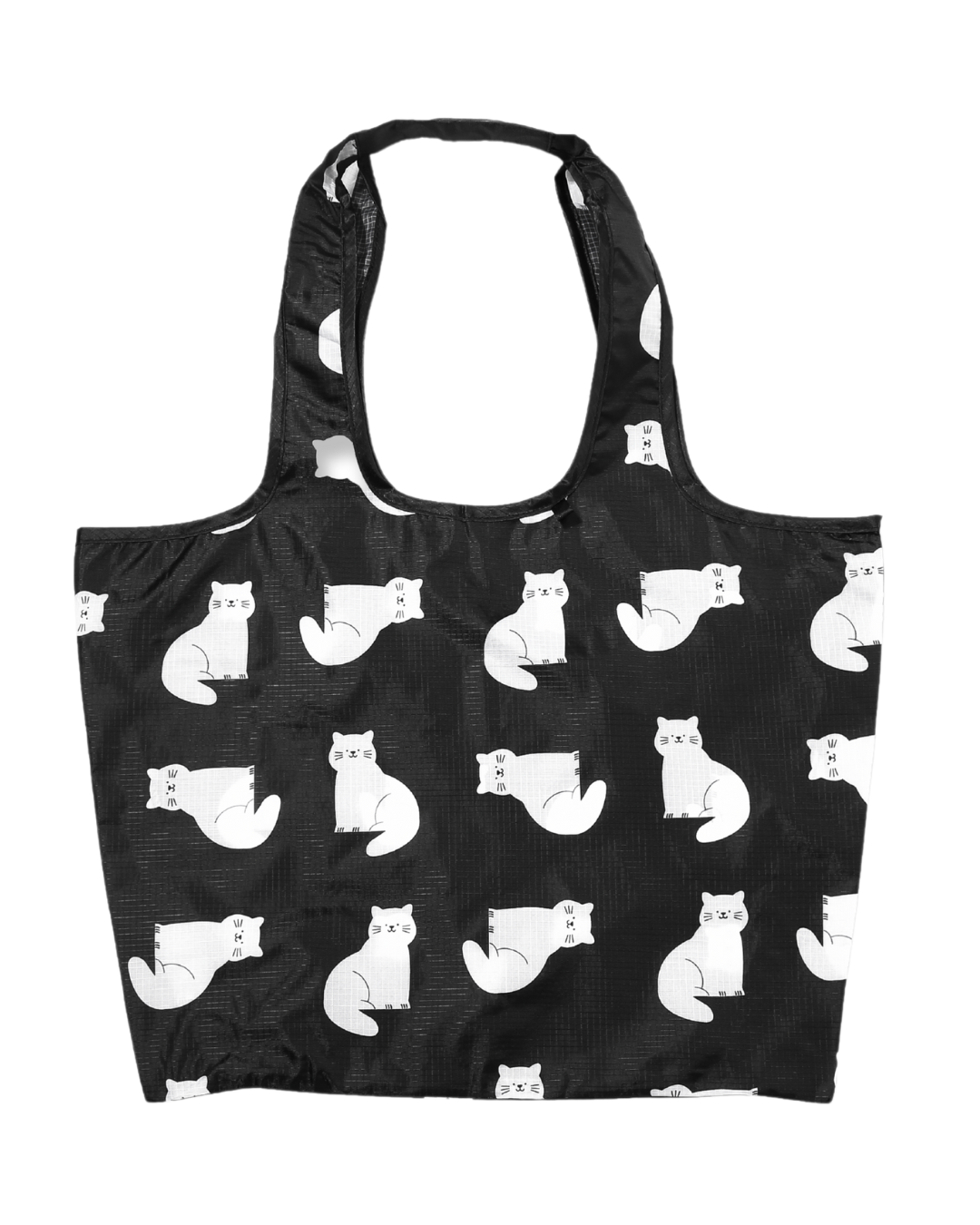 Black Cat Plushie Reusable Nylon Large Bag