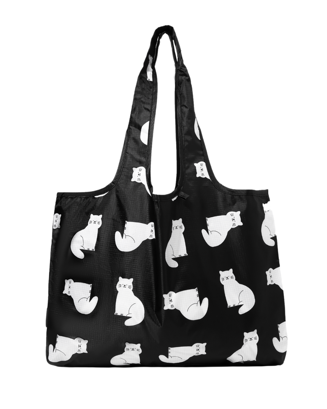 Black Cat Plushie Reusable Nylon Large Bag